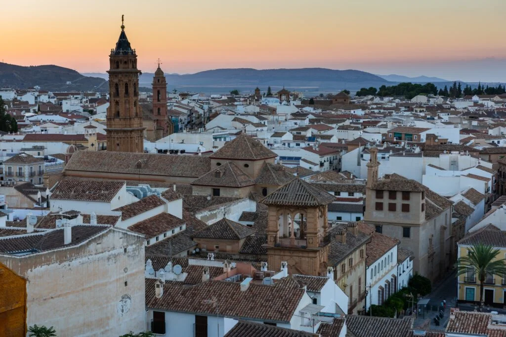Antequera townscape at evening, Andalusia, Spain